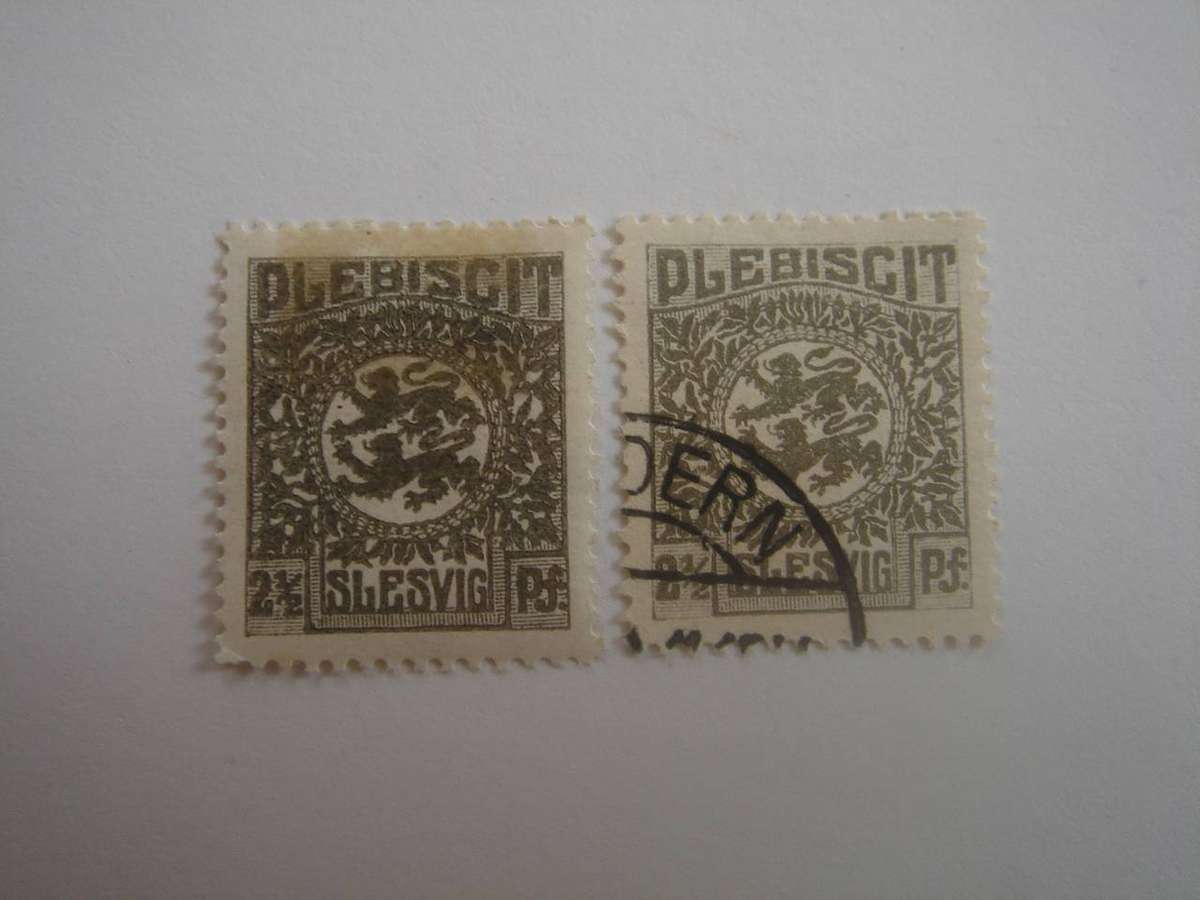 1920 Abstimmungsgebiet Schleswig MiNr 1 used, stamped + mint, hinged