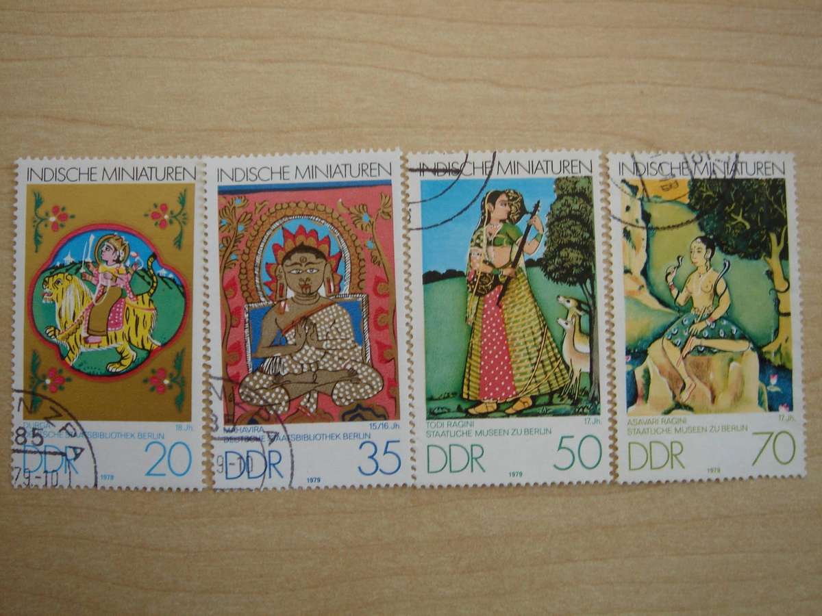 1979 DDR Indian Miniatures MiNr 2388-2393 used, stamped