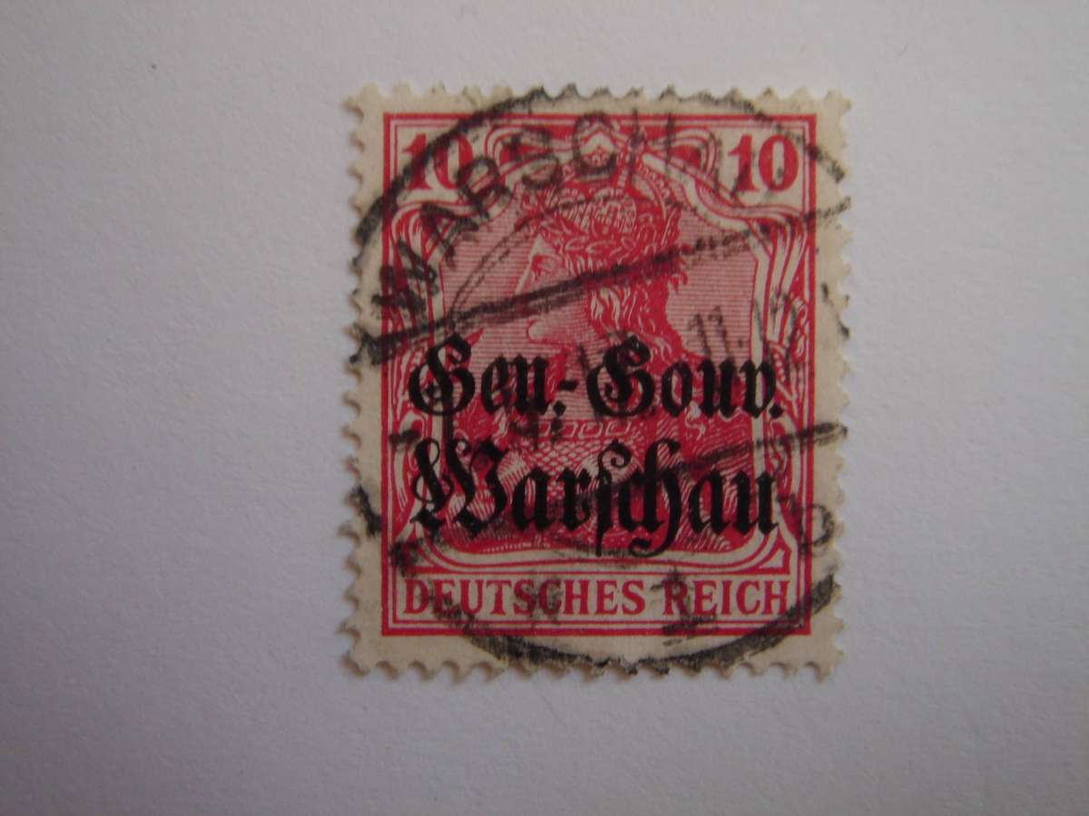 1916 Deutsches Reich - Polen MiNr 10 c used, stamped