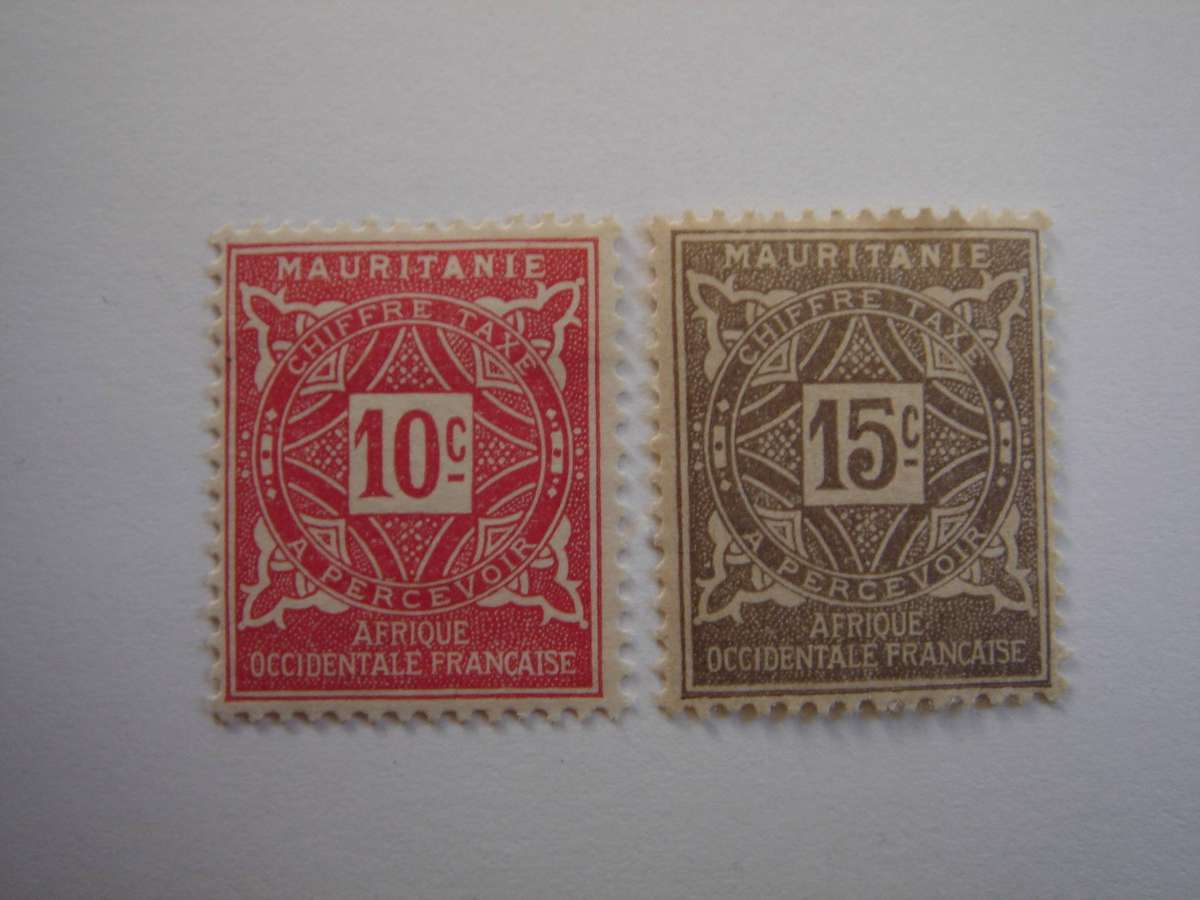 1914 Mauritania - Postage Due Stamps SG D36-37 mint, hinged