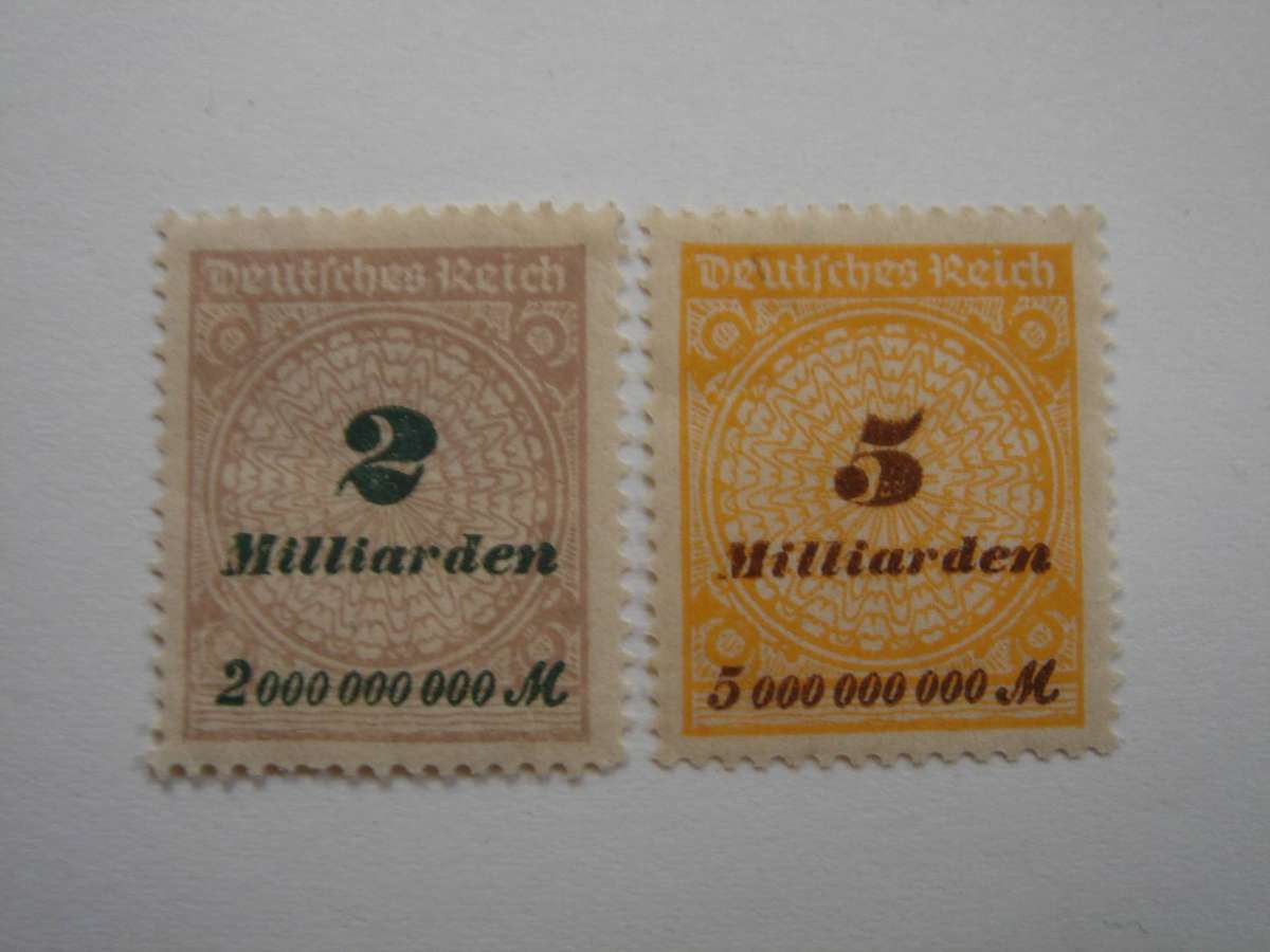 1923 Deutsches Reich MiNr 326,327 A W mint, hinged