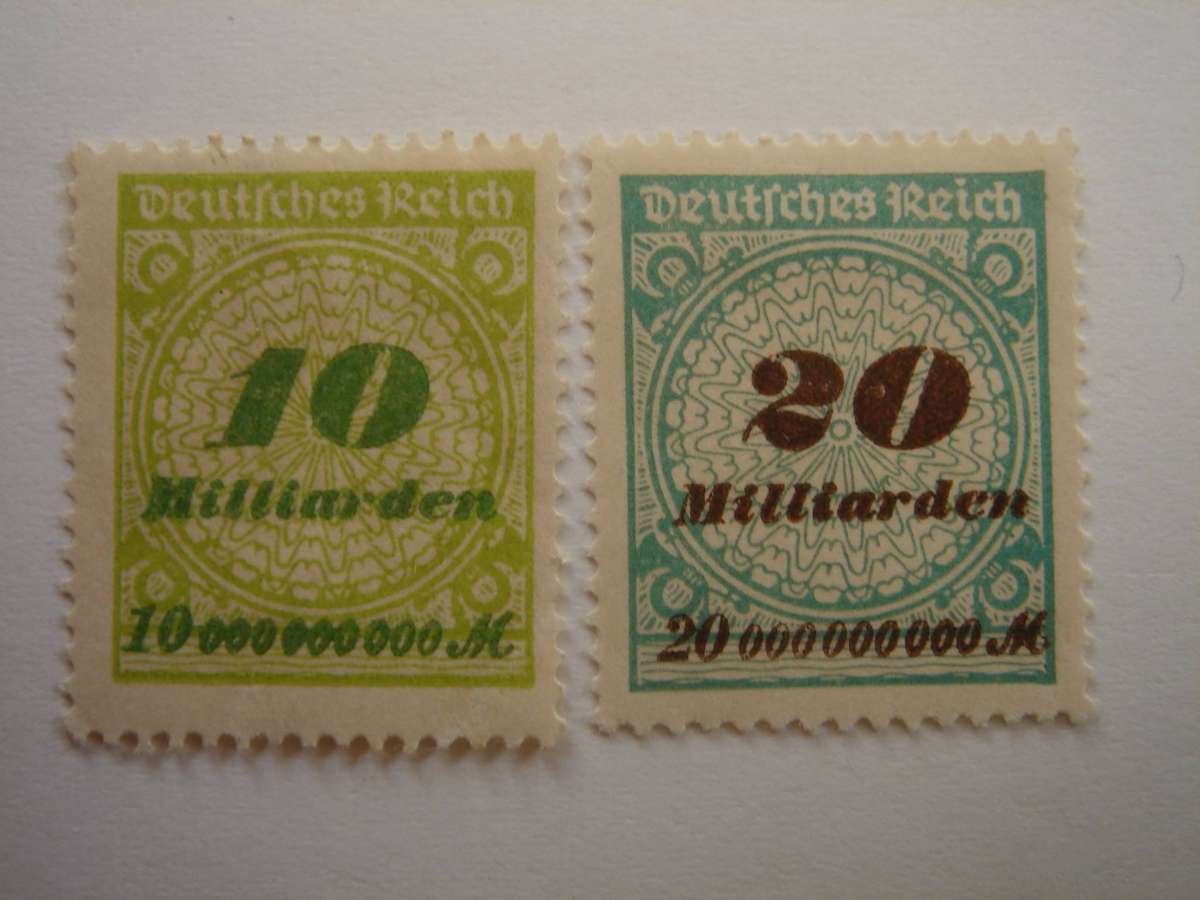1923 Deutsches Reich MiNr 328-329 A P mint, hinged