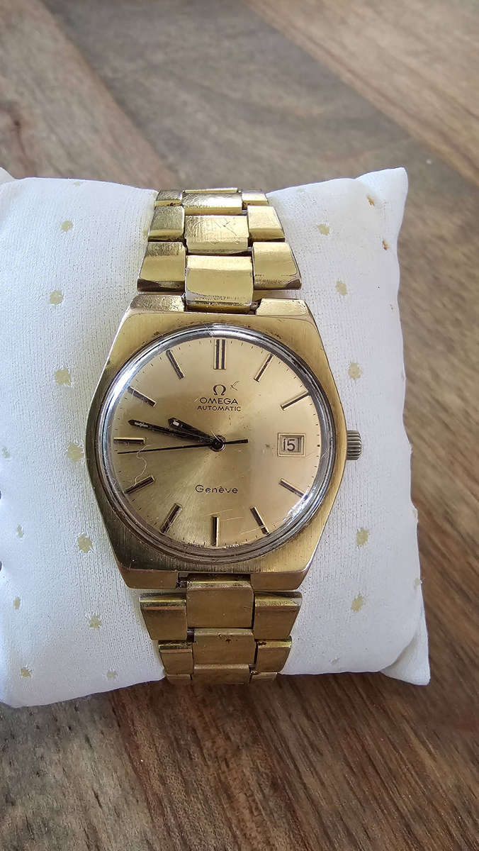 OMEGA GENEVE Men Gold Dial Auto calendar 1972 Cal. 1481 Ref. 166.099