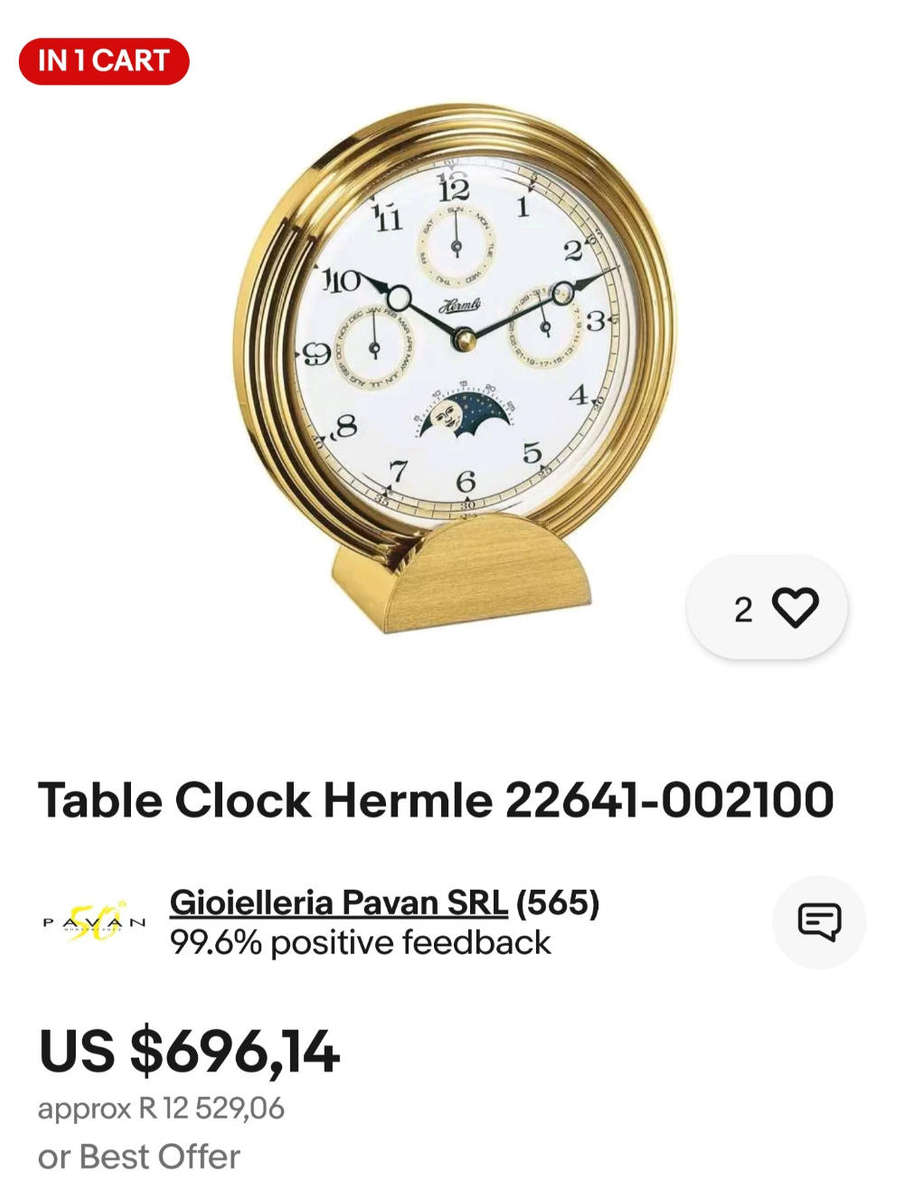 Hermle Table Clock 22641-002100