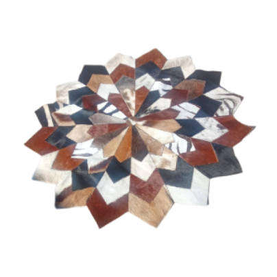 African Animal Hide Patchwork Area Rug - 1.1m