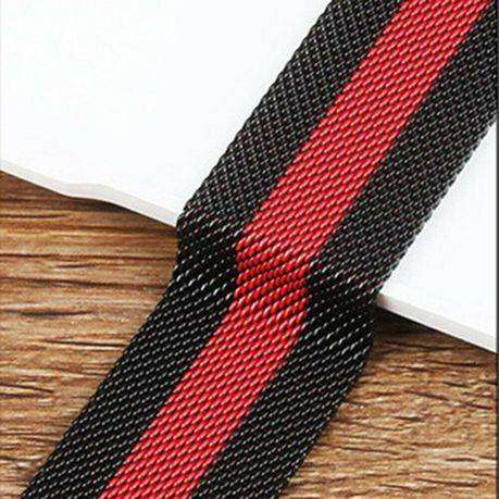 Milanese Watch Bracelet Strap for Smart Watch - 22mm  Black and Red