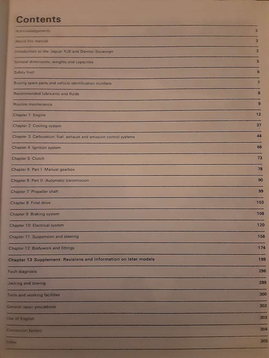 Jaguar / Daimler XJ6, XJ and Sovereign 1968 to 1986 Owners Workshop Manual  by Haynes