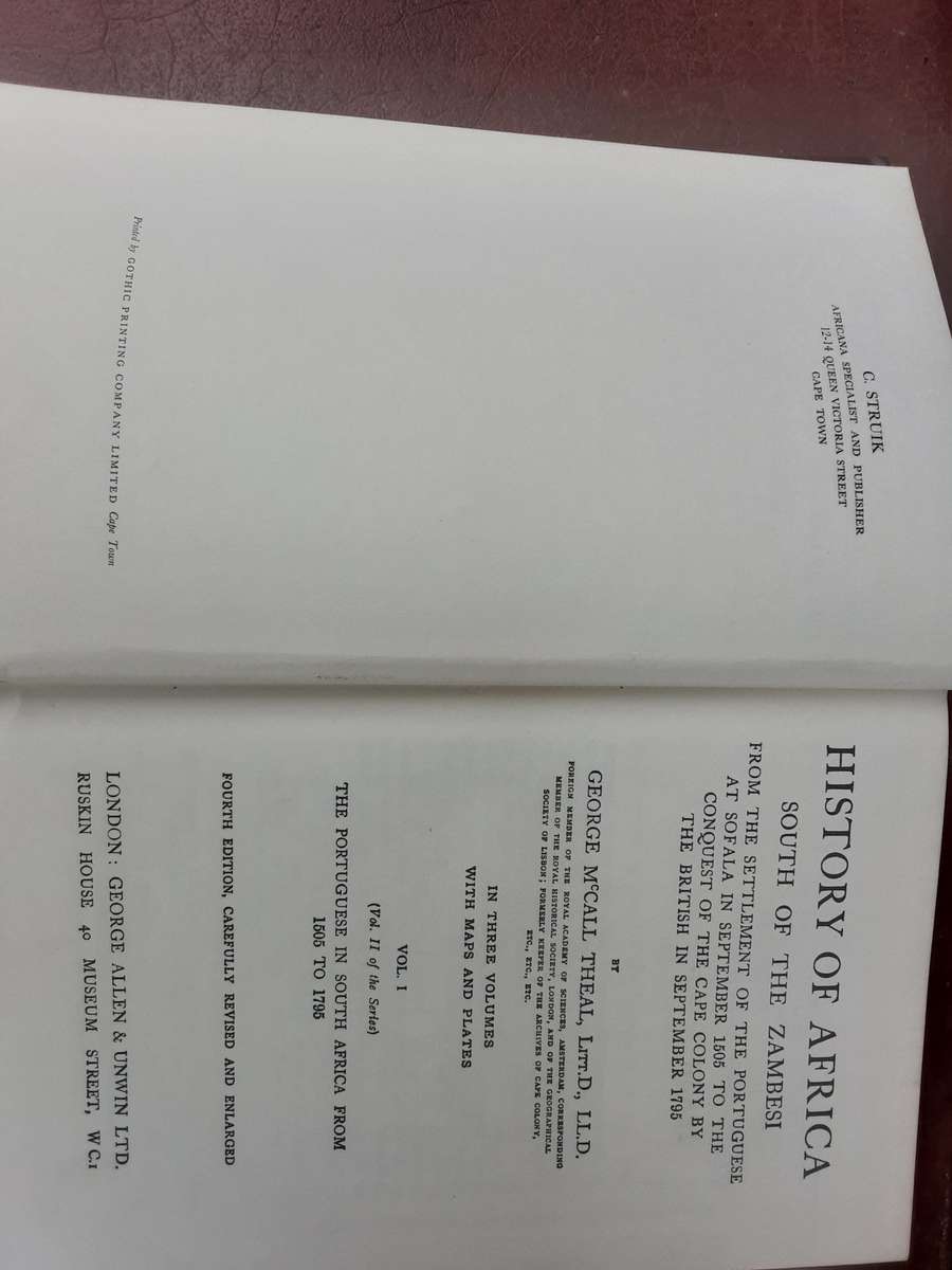 History of South Africa, before 1505 to 1884, 11 vol set complete by George McCall Theal