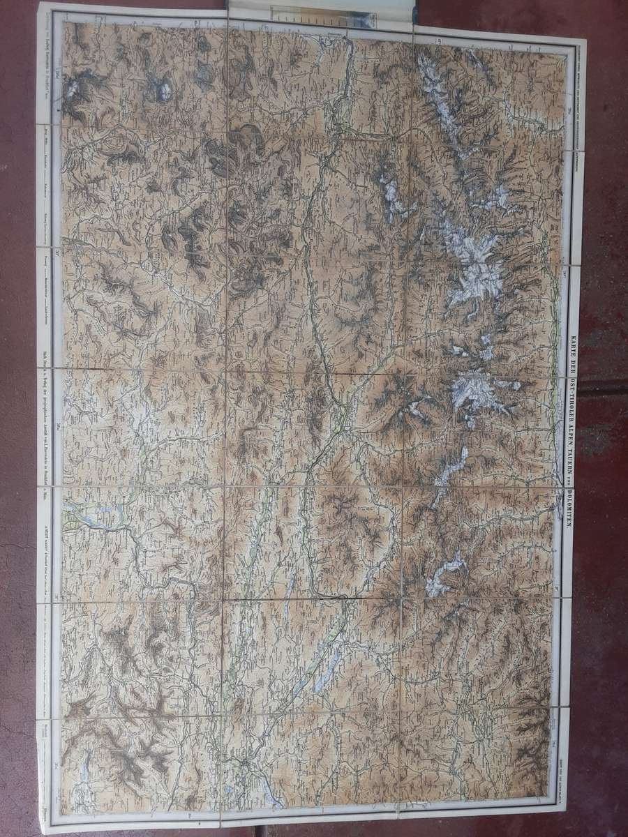 Karte der Ost Tiroler Alpen Tauern Dolomiten von Ludwig Ravenstein 1888