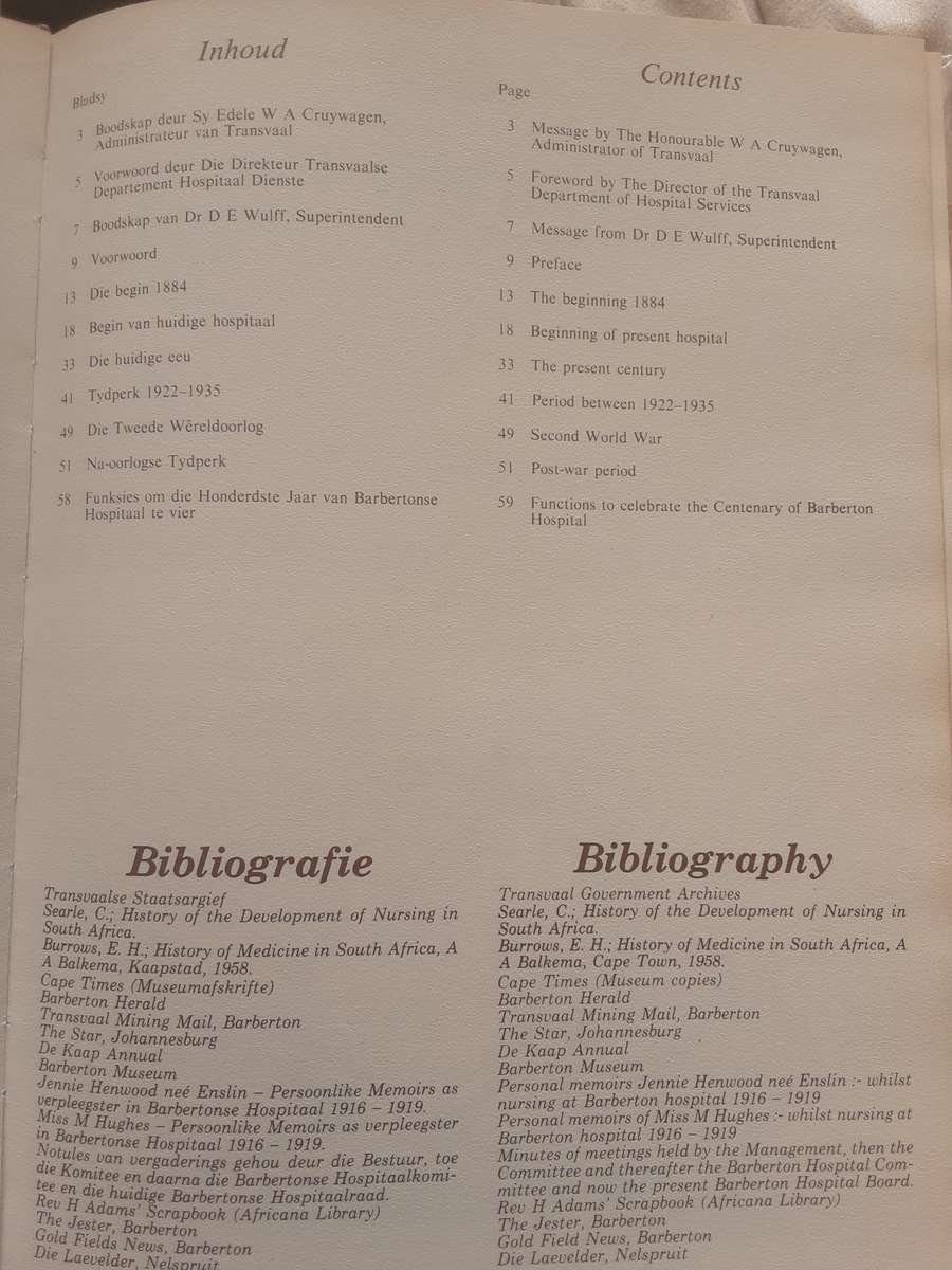 Barberton Hospital 100 Years Commemorative Edition 1984 & Commemorative Programme