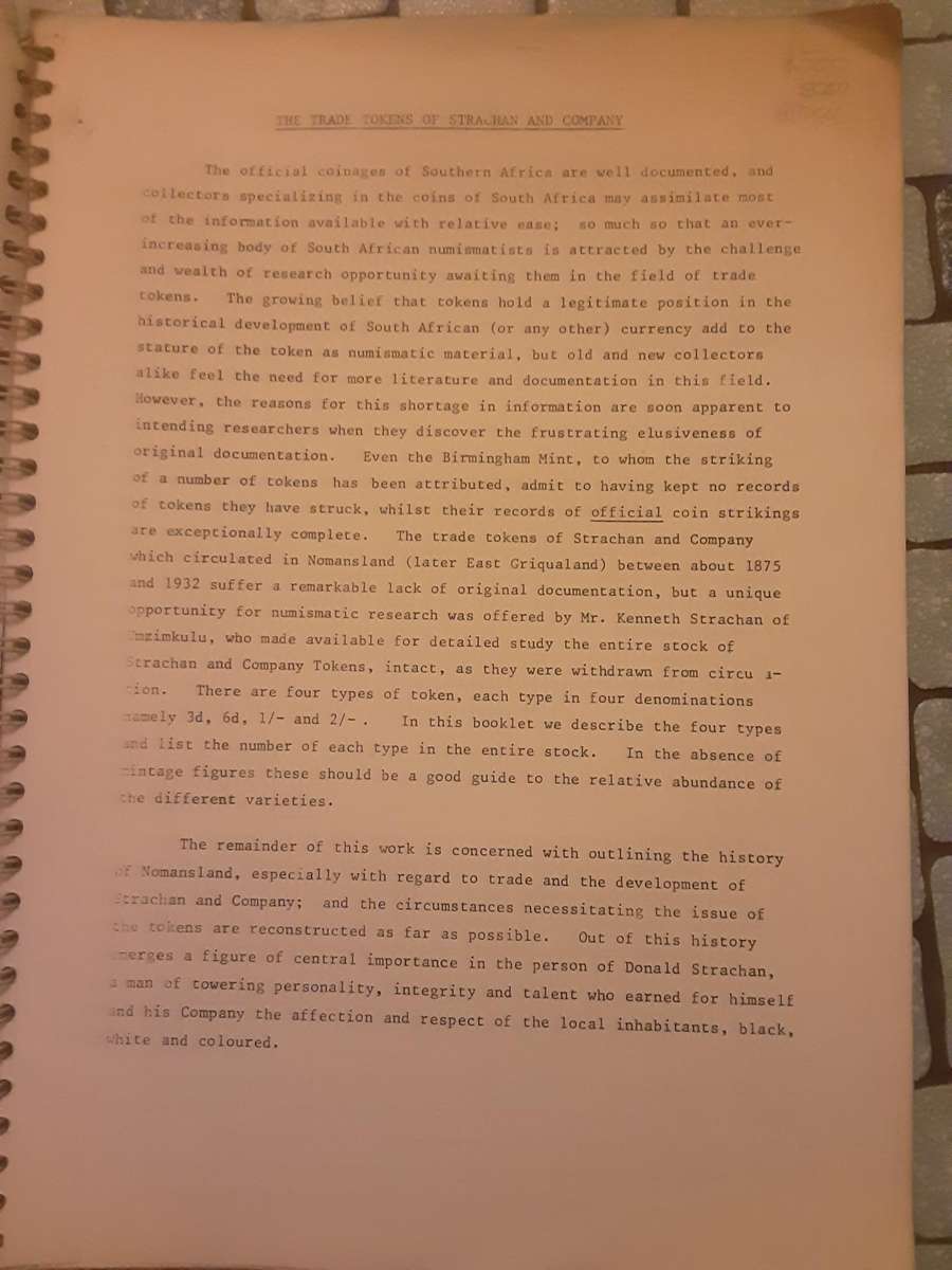 Kence, The Trade Tokens of Strachan and Company by C S Balson and C Graham