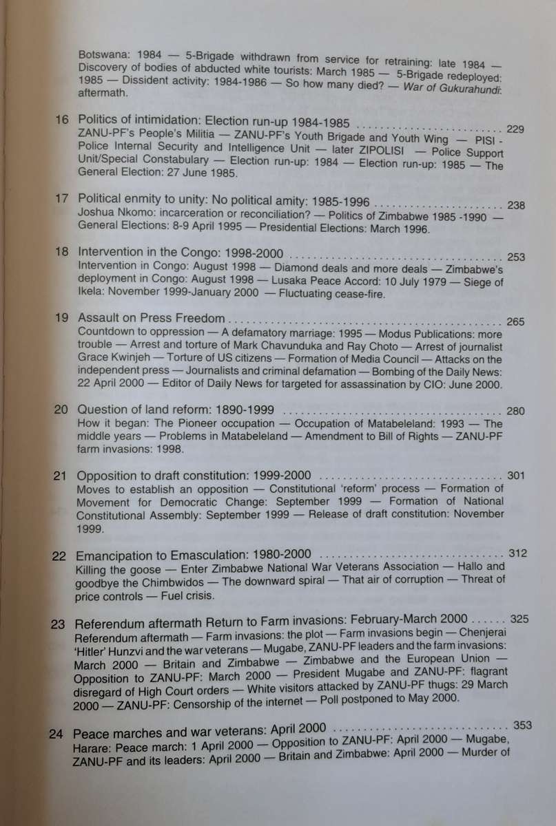 Cry Zimbabwe, Independence - Twenty Years On by Peter Stiff