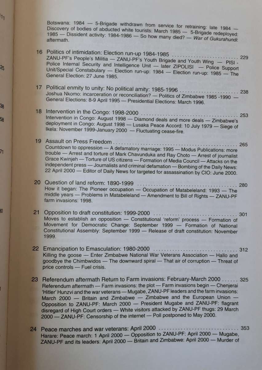 Cry Zimbabwe, Independence - Twenty Years On by Peter Stiff