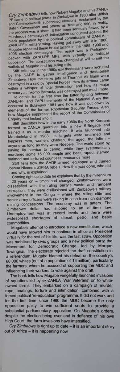 Cry Zimbabwe, Independence - Twenty Years On by Peter Stiff