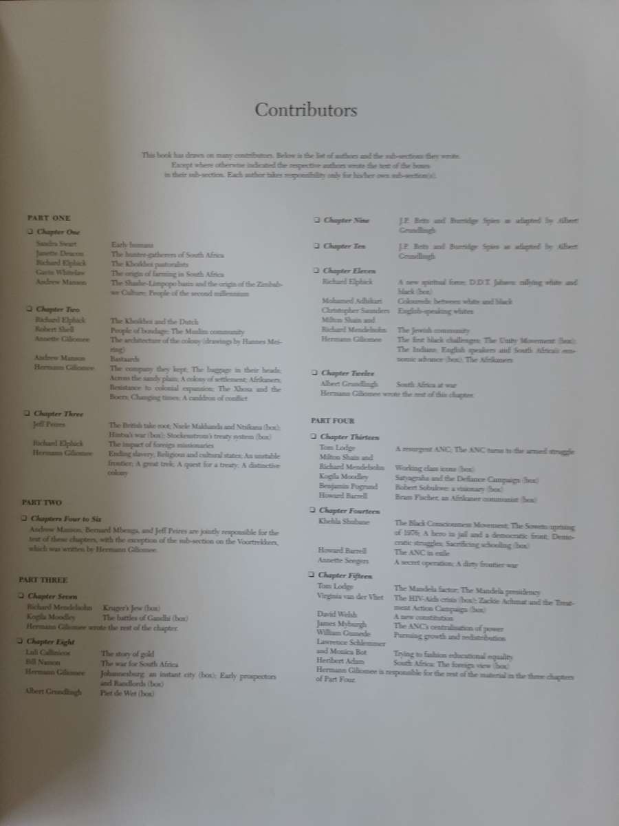 New History of South Africa by Hermann Giliomee and Bernard Mbenga