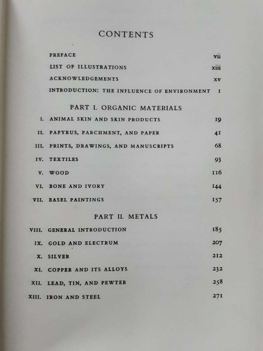 The Conservation of Antiquities and Works of Art by H J Plenderleith