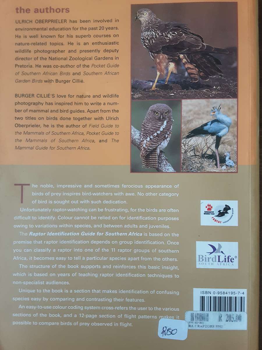 Sappi Raptor Identification Guide for Southern Africa by Oberprieler and Cillie