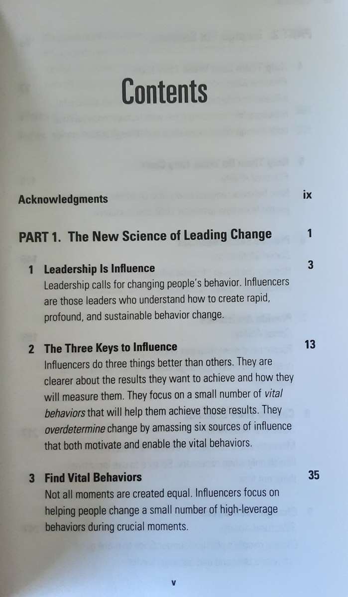 Influencer The New Science of leading Change by Grenny, Patterson, Maxfield, McMillan and Swizler