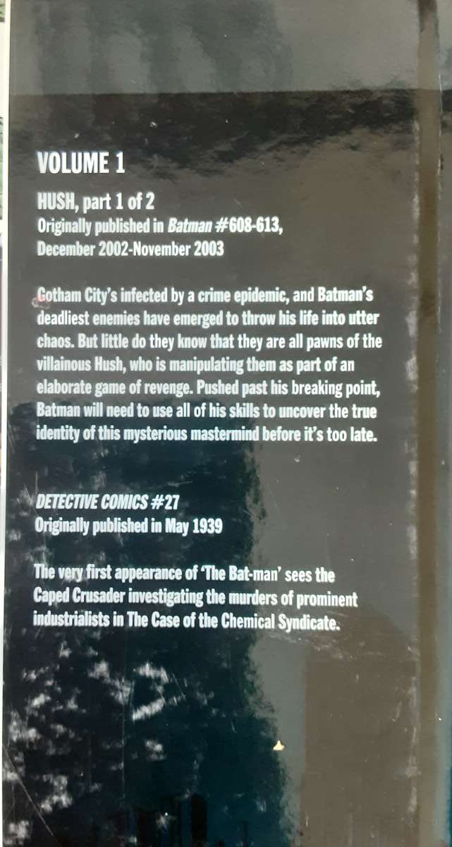 Batman Hush Part 1 by Jeph Loeb and DC Comics 2015 **First Edition **