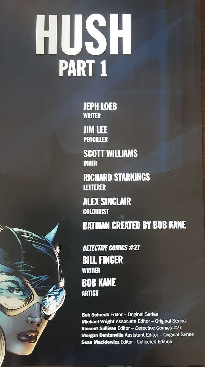 Batman Hush Part 1 by Jeph Loeb and DC Comics 2015 **First Edition **