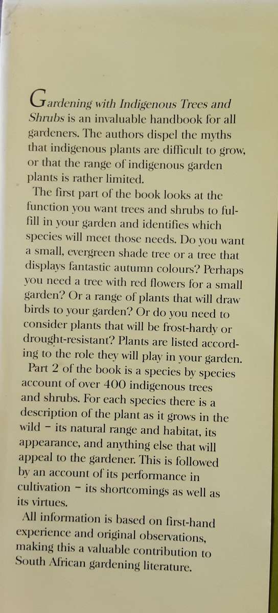 Gardening With Indigenous Trees and Shrubs by David and Sally Johnson **Signed Copy **