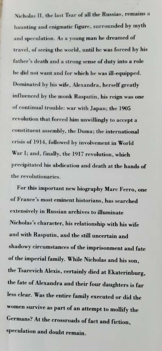 Nicholas II The Last of the Tsars by Marc Ferro