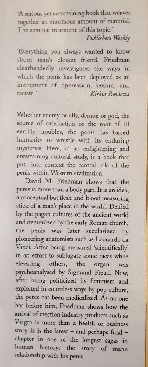 A MInd Of Its Own A Cultural History of the Penis by David M Friedman