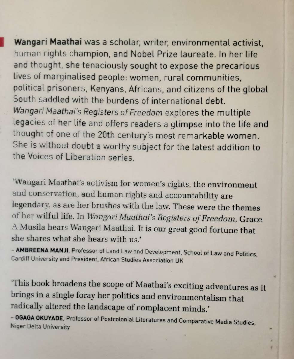 Wangari Maathai's Registers of Freedom Selected Writings edited by Grace Musila