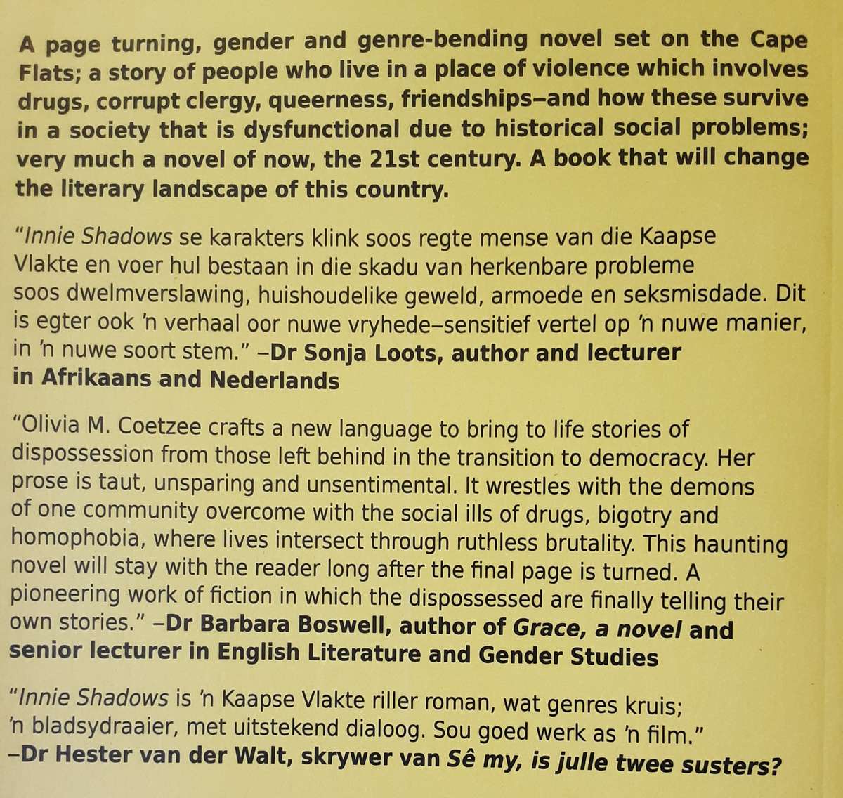 Innie Shadows by Olivia M Coetzee