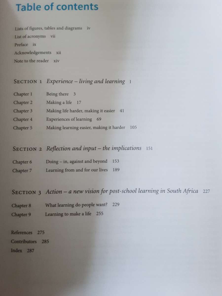 Learning for Living Towards a New Vision for Post School Learning in South Africa by Baatjes