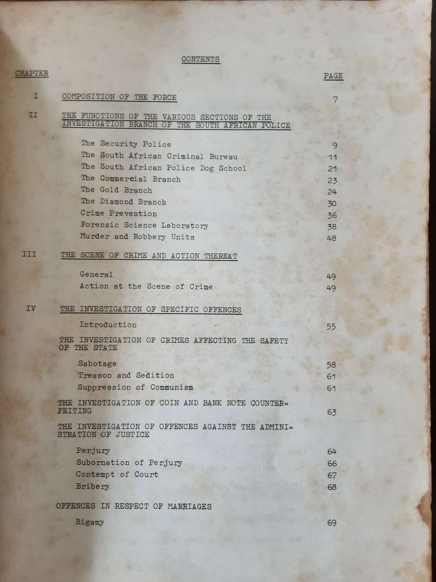 Investigation of Crime by South African Police 1978