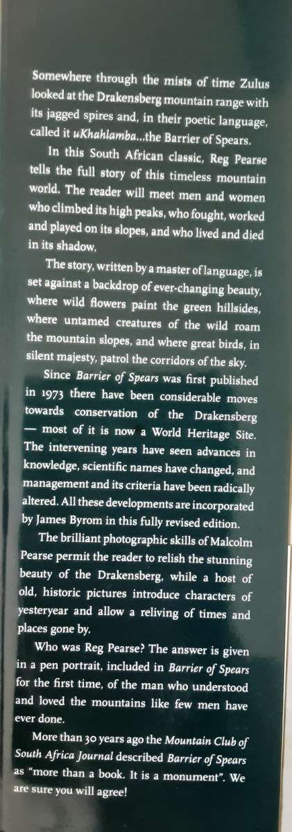 Barrier of Spears, drama of the Drakensberg by R O Pearse revised & edited by James Byrom