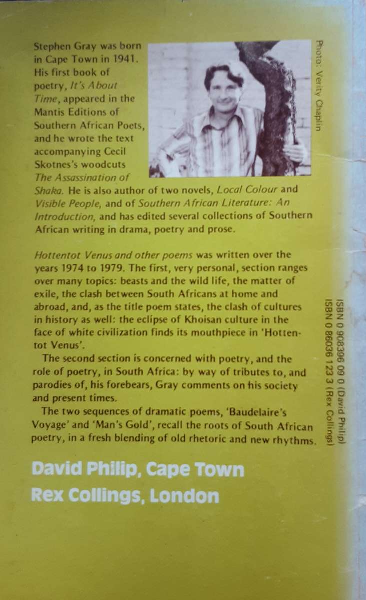 Hottentot Venus and Other Poems by Stephen Gray **Signed Copy *