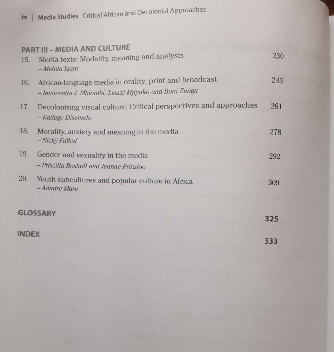 Media Studies Critical African and Decolonial Approaches by Chiumbu and Iqani