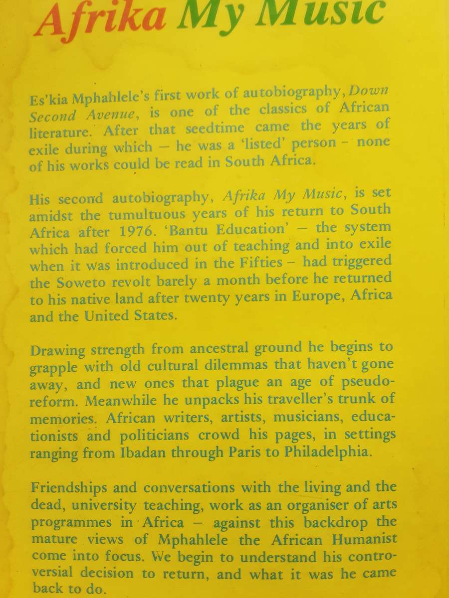 Afrika My Music An Autobiography 1957 1983 by Es' Kia Mphahlele **First Edition **