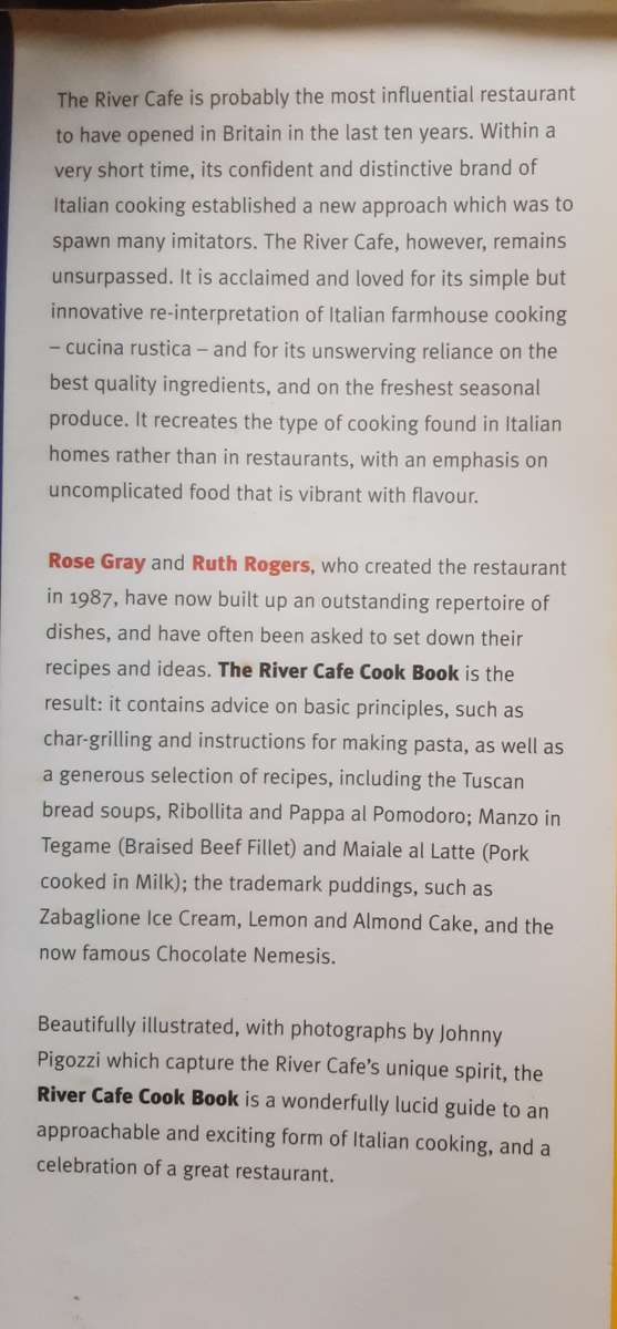 The River Cafe Cook Book by Rose Gray and Ruth Rogers
