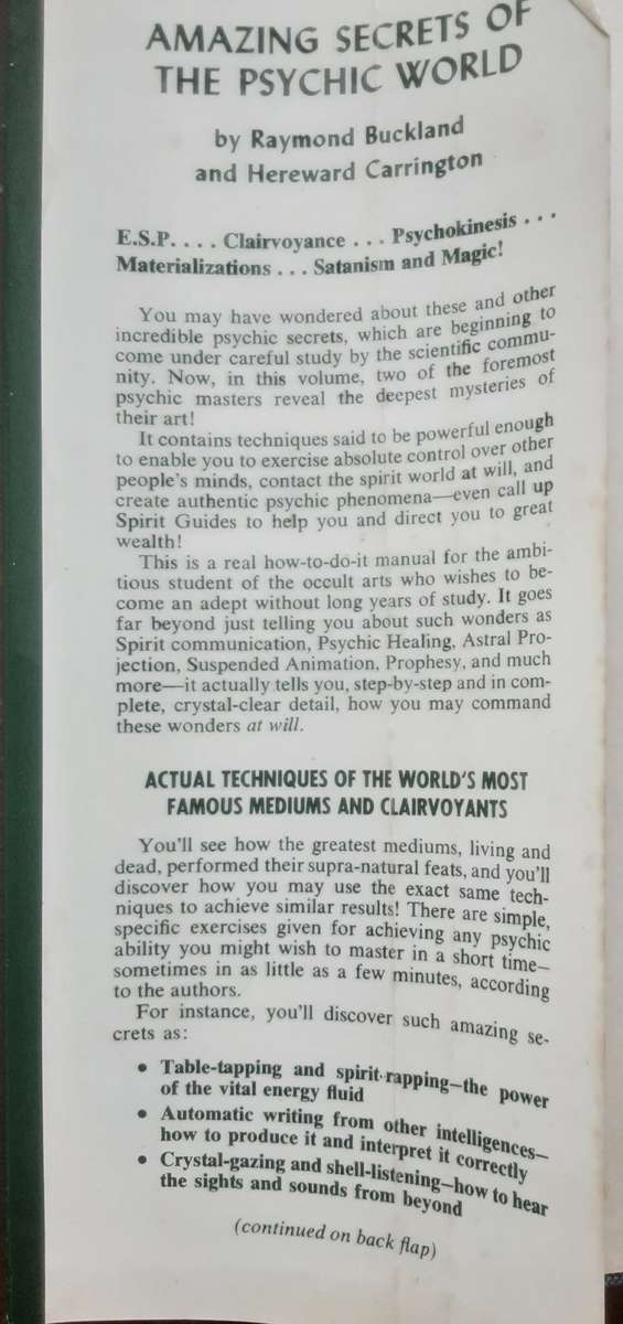 Amazing Secrets of the Psychic World by Raymond Buckland and Hereward Carrington