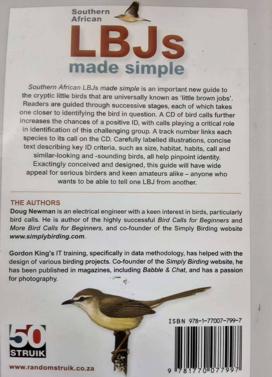 Southern African LBJs Made Simple by Doug Newman and Gordon King **CD bird calls**