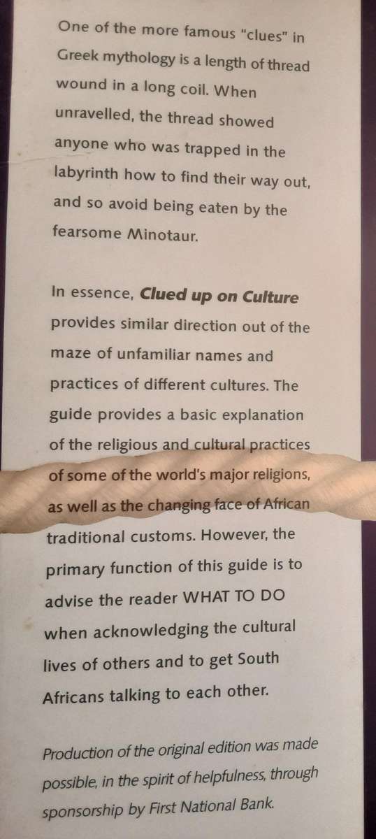 Clued Up On Culture A Practical Guide For All South Africans by Ellion & Strieman