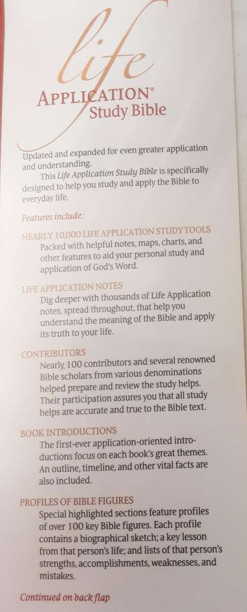 Life Application Study Bible NIV New International Version