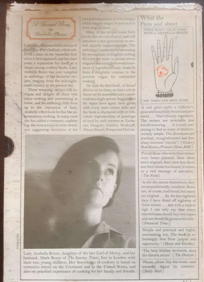 First Slice Your Cookbook and A Second Slice by Arabella Boxer in slipcases