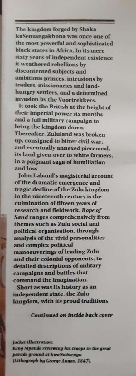 Rope of Sand The Rise and Fall of the Zulu Kingdom in the Nineteenth Century by John Laband