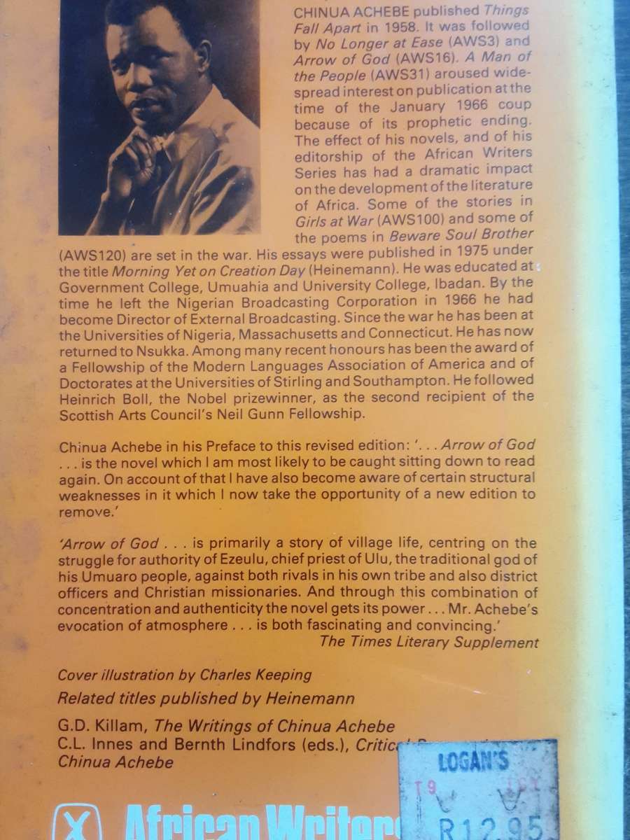Arrow of God by Chinua Achebe **African Writer Series nbr 16**