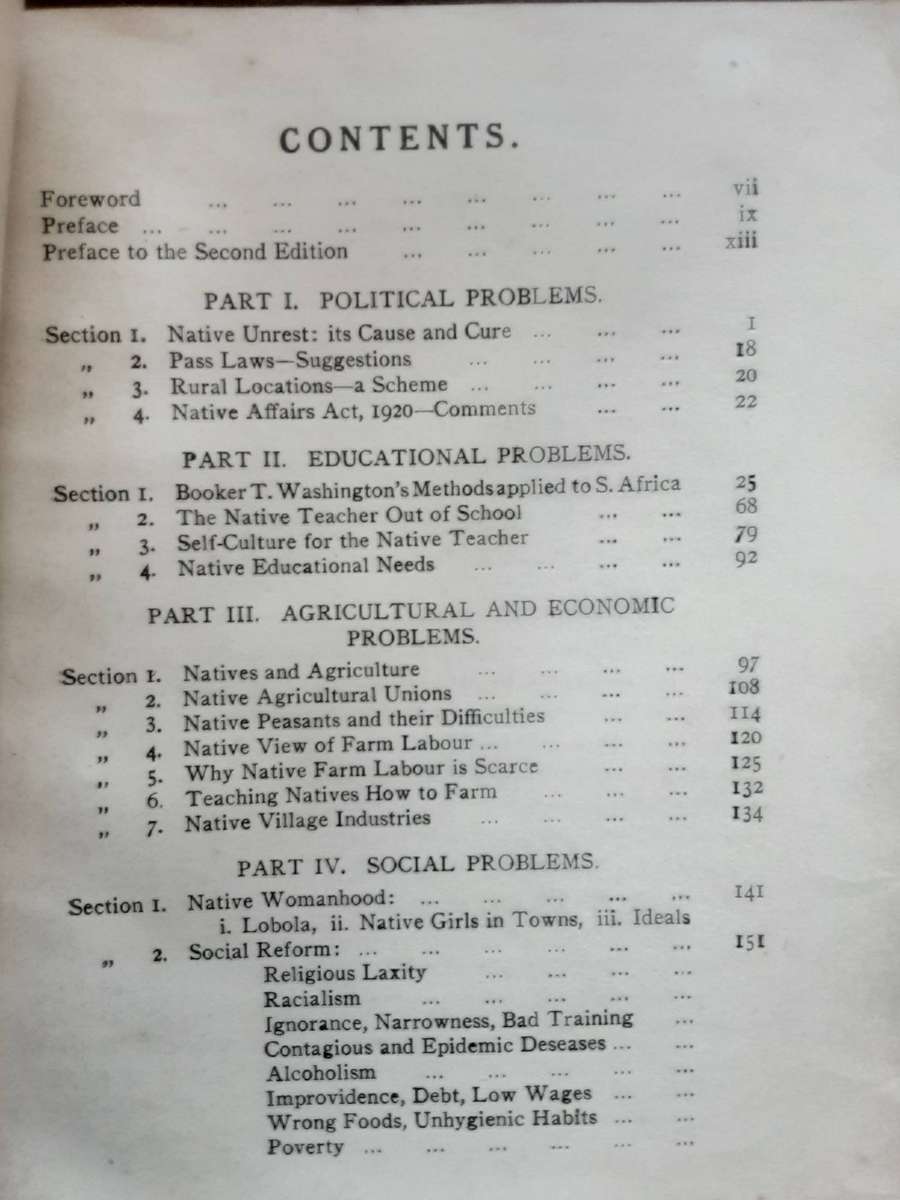 The Black Problem, Papers and Address on Various Native Problems by D D T Jabavu