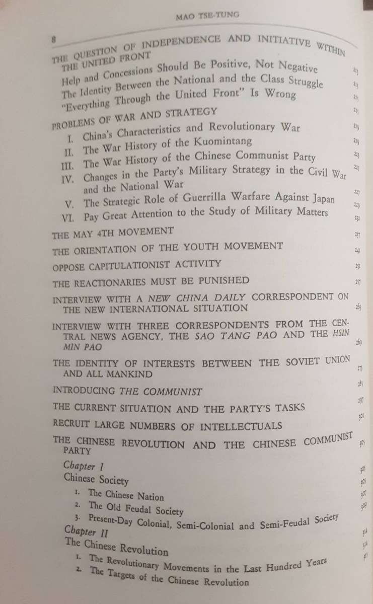 Selected Works of Mao Tse Tung in 2 volumes published by Foreign Language Press 1975