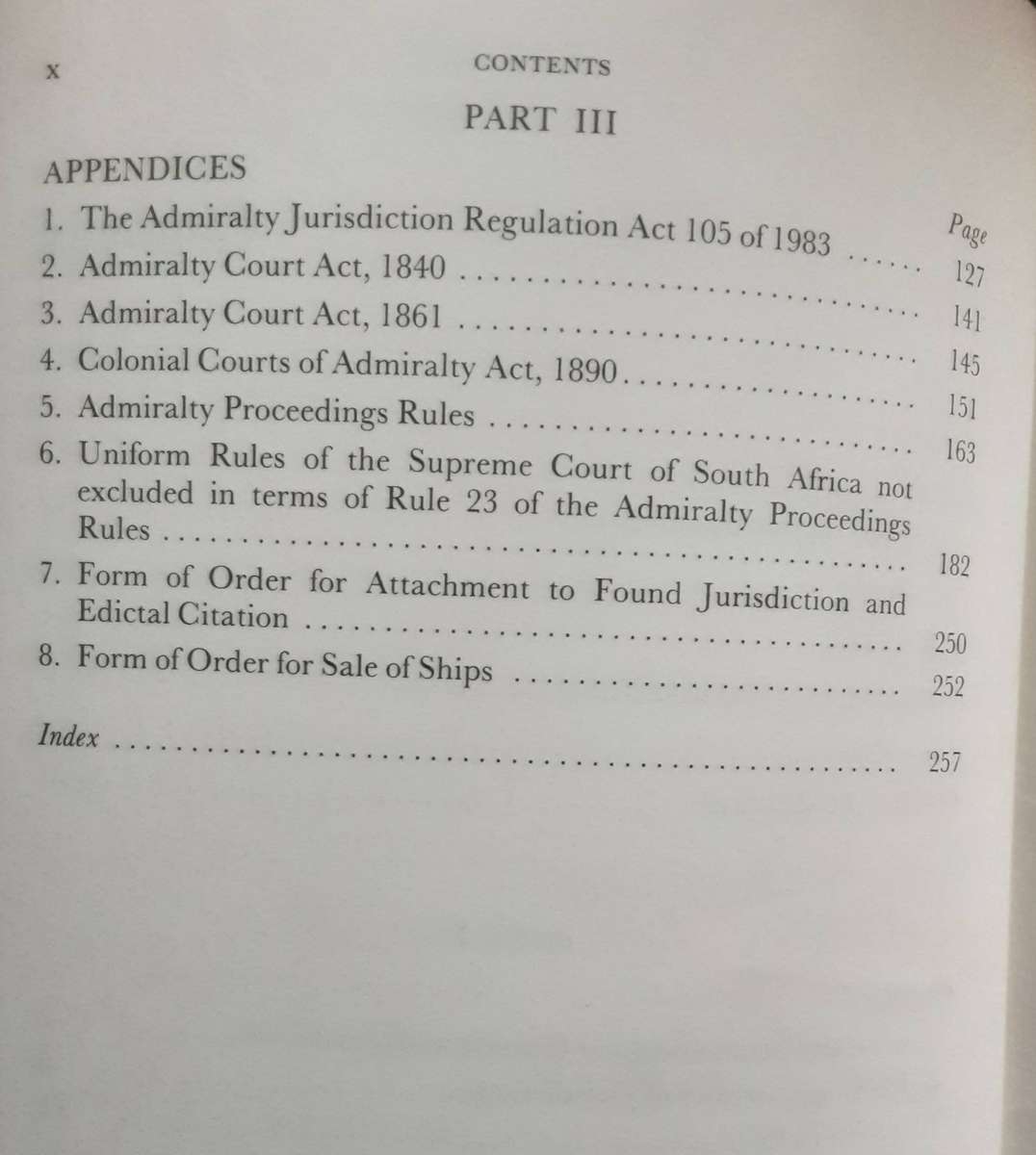 Admiralty Jurisdiction And Practice in South Africa by D J Shaw QC ***Signed Copy ***