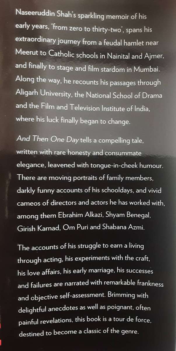 Nasseeruddin Shah And Then One Day A Memoir