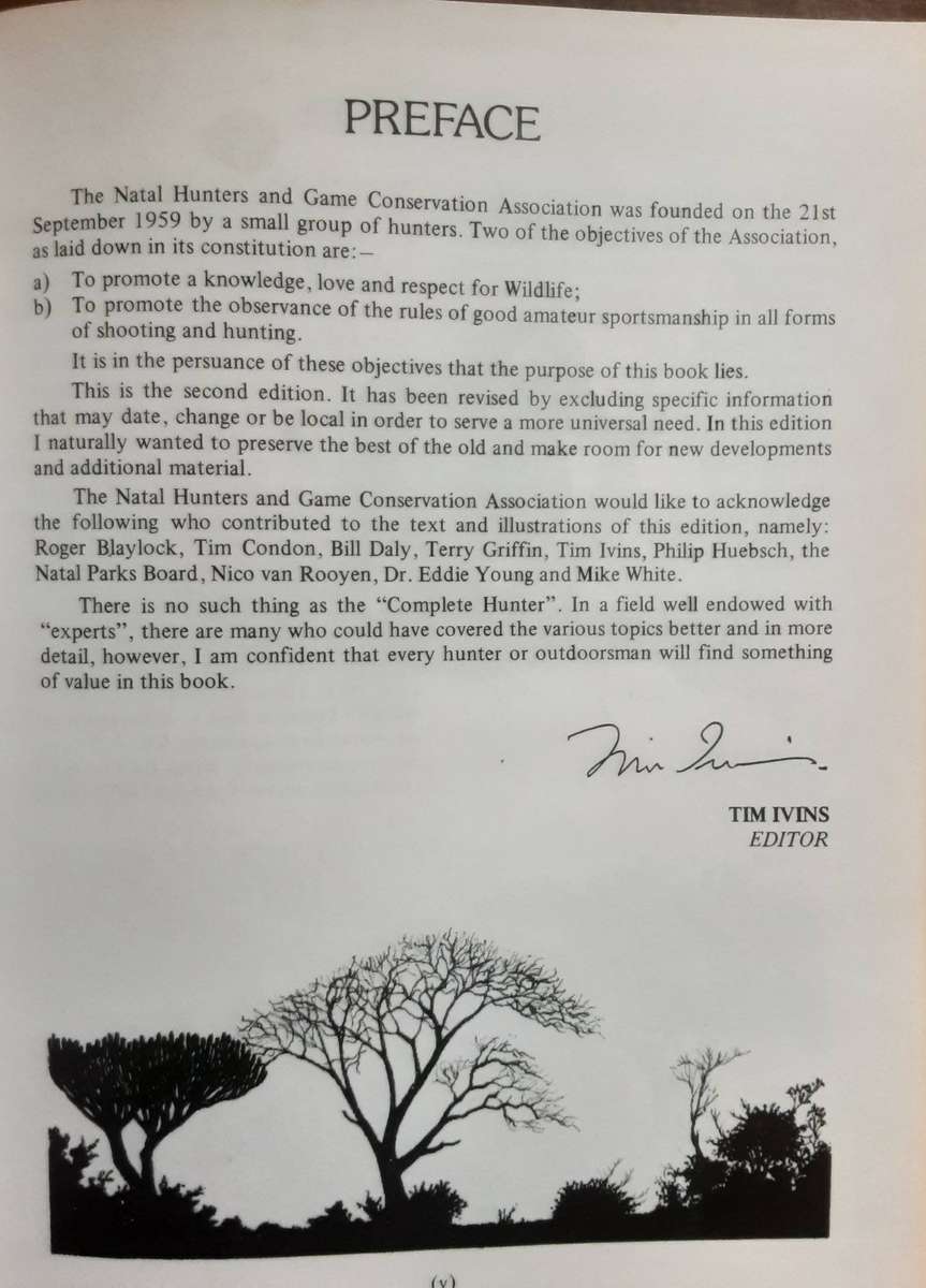 A Hunter's Handbook compiled by The Natal Hunters & Game Conservation Assoc edited by Tim Ivins