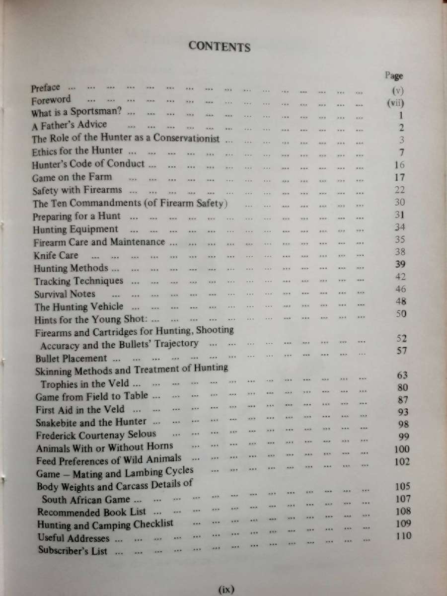 A Hunter's Handbook compiled by The Natal Hunters & Game Conservation Assoc edited by Tim Ivins