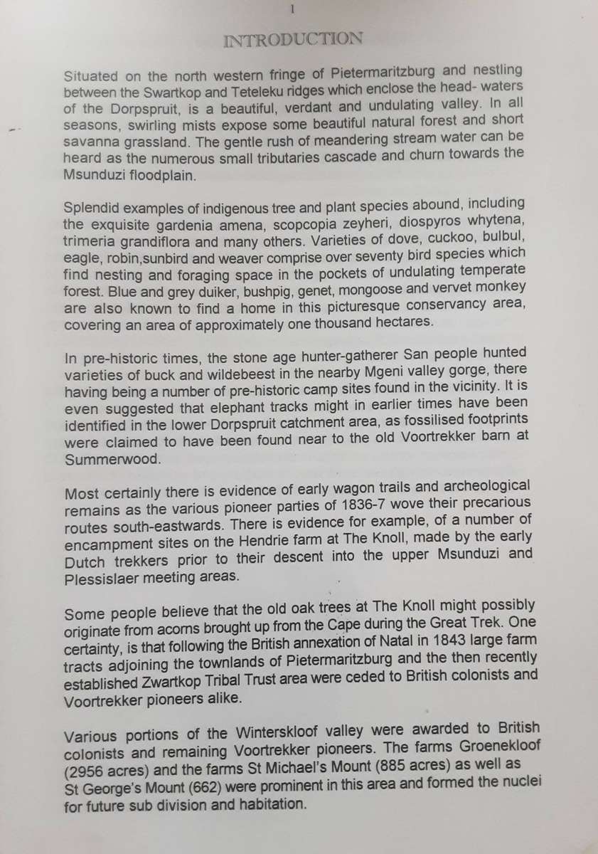 Early Days in Winterskloof and Sweetwaters by C & M Lake